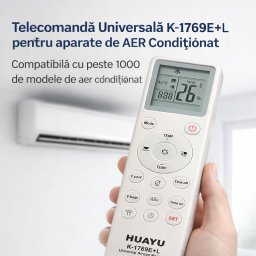 Telecomand? Universal? Aer Condi?ionat HUAYU K-1769E-L Compatibil? cu Peste 1000 de Modele AC