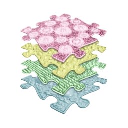 Covoras ortopedic senzorial puzzle Set Pastel Start 4 piese