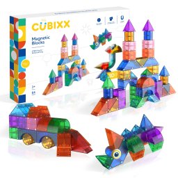 Set stem magnetic de construit cubixx, 64 piese