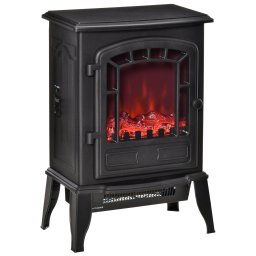 Semineu electric, ABS/sticla, negru, 39 x 24 x 56,5 cm, 1000W/2000W, Resigilat, Grad A