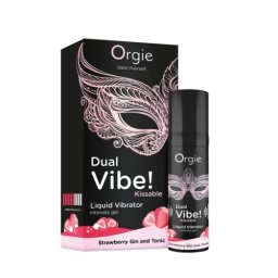 Orgie Vibrator Dual Gel Intim cu Efect Vibrator Aroma Cocktail Gin Tonic cu Capsuni 15ml Poate fi Lins