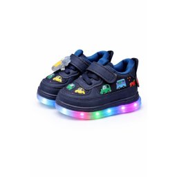 Adidasi bleumarine cu luminite Masinute colorate