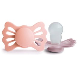 FRIGG Lucky Size 2:6-18 months suzetă Pretty in Peach/Primrose 2 buc