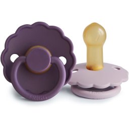 FRIGG Daisy Size 2:6-18 months suzetă Violet Dream/Soft Lilac 2 buc