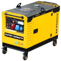 KOMPAK KD10000SE-T Generator de curent trifazat , putere 10,6 kVA , AVR , rezervor 25 L, pornire electrica , 14 CP , diesel , senzor lipsa ulei