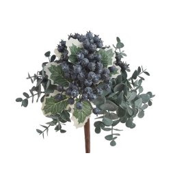Buchet eukalipt artificial+bobite negre pentru aranjamente florale