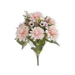 Buchet 7 fire dalie artificiala+verdeata pentru aranjamente florale