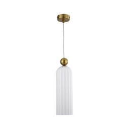 Lustră suspendată pe cablu PIEGA 1xE14/40W/230V alamă/albă