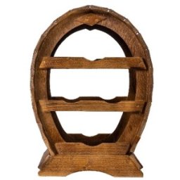 Suport pentru Sticle de Vin, 4 Sticle, din Lemn de Brad, Inaltime 43 cm, Zilan