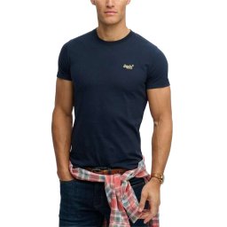 SUPERDRY T-Shirt Essential Logo Emb M1011245A j7m nautical navy/yellow