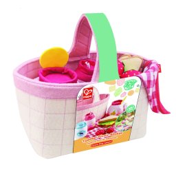 Cosulet de picnic Hape cu accesorii textile moi pentru copii 18 luni+