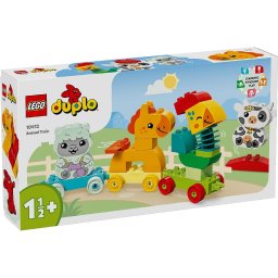 LEGO DUPLO Tren cu animale 10412, jucarie educativa pentru 18 luni+
