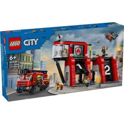 LEGO City Statie si Camion de Pompieri 60414, set de constructie 6+ ani