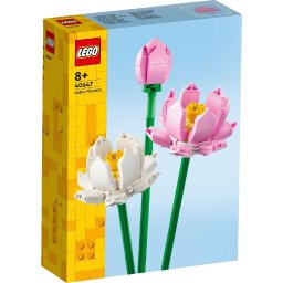 LEGO Flowers Flori de Lotus 40647, set decorativ cu 2 flori si boboc