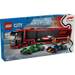 LEGO City Camion F1 cu masinile RB20 si AMR24, set 60445