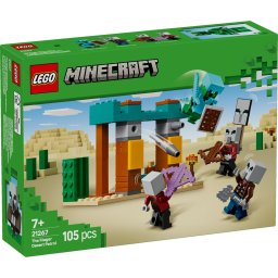 LEGO Minecraft Patrula Illager in Desert 21267, set de constructie 105 piese