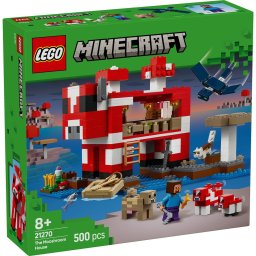 LEGO Minecraft Casa Mooshroom 21270, set de constructie cu 500 piese