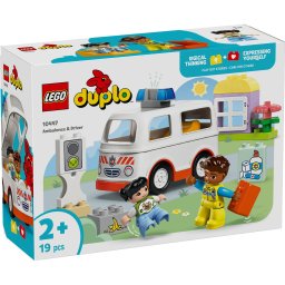 LEGO DUPLO Ambulanta si Sofer 10447, set educativ pentru copii 2+ ani