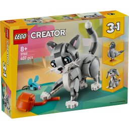 LEGO Creator 3 in 1 Pisica jucausa 31163, set constructie 407 piese