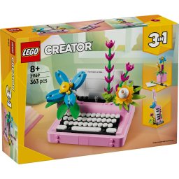LEGO Creator 3 in 1 Masina de scris cu flori 31169, 363 piese