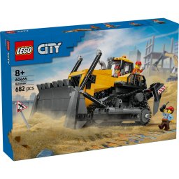 LEGO City Buldozer galben 60466, set de constructie cu 682 piese