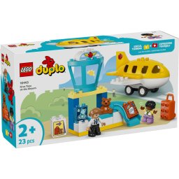 LEGO DUPLO Prima oara la aeroport 10443, set educativ cu avion, 23 piese