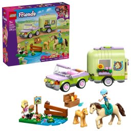 LEGO Friends Remorca pentru cal si manz 42695, set de constructie 279 piese