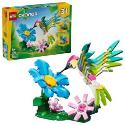 LEGO Creator 3 in 1 Colibri Colorat 31384, set constructie 312 piese