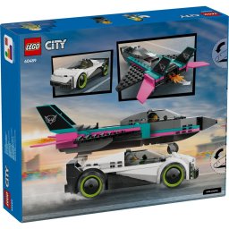 LEGO City Avion cu reactie vs masina de curse, set 60489, 259 piese
