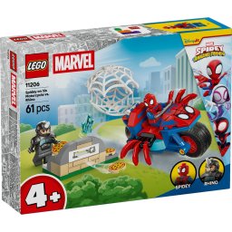 LEGO Marvel Spidey pe motocicleta vs Rhino 11206, set 61 piese