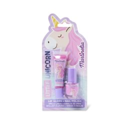 Set copii Martinelia Unicorn cu luciu de buze si oja roz, 6 ml + 6 ml