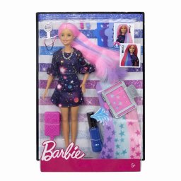 Papusa Barbie Fashionista Hairstylist cu par ce îsi schimba culoarea