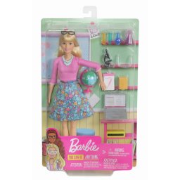 Papusa Barbie Profesoara cu accesorii educative si laborator