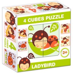 Mix Puzzle cu cuburi, 4 piese - Buburuză