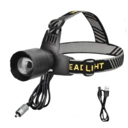 Lanterna frontala LED YM T102 cu zoom profesionala lumina alba/rosie si incarcare USB
