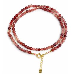 Colier din Andezin (Tibet Sunstone) Rotund Fatetat 4x4 mm Accesorii de Gold Filled - 1 Buc