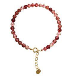 Bratara din Andezin (Tibet Sunstone) Rotund Fatetat 4x4 mm Accesorii de Gold Filled - 1 Buc