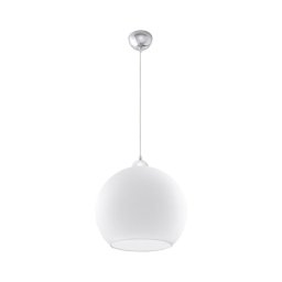 Sollux SL.0256 - Pendul cu cablu BALL 1xE27/15W/230V Ø 30 cm alb/crom lucios