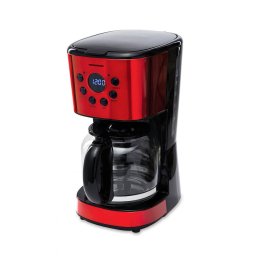 Cafetiera digitala Heinner HCM-D1500RDIX, 900 W, 1.5 L, Timer, Display Led, fara BPA, Rosu/Negru