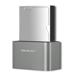 Statie de andocare Qoltec HDD/SSD, 2,5"-3,5" SATA , USB 3.0, Gri