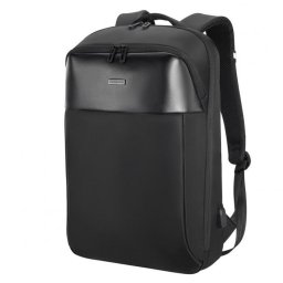 Rucsac pentru laptop, Modecom, 15.6'', Poliester/Piele ecologica, Negru