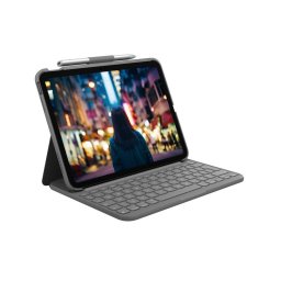 Husa cu tastatura Logitech Slim Folio pentru iPad 10, US, Gri