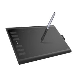Tableta grafica Huion Inspiroy H1060P, Functie de inclinare ± 60 , Stilou fara baterie, Presiune 8192 5080LPI, 12 taste personalizabile, Negru