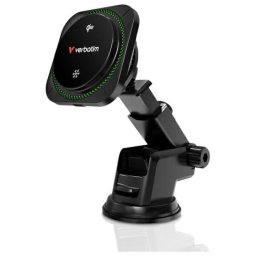 Incarcator auto Verbatim Charge 'n' Drive Qi2 15W RGB, 71.7x71.7x45mm, set complet