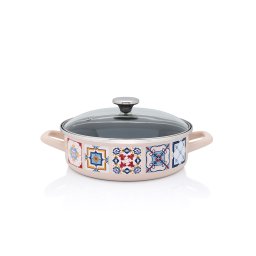 Oala 3.6l cu capac din sticla Porto Metalac email/24cm/3.6l