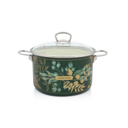 Oala 6.75l capac din sticla Golden Times Metalac email/24cm/6.75l