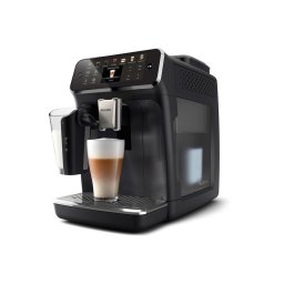 Espressor automat Philips EP4441/50 seria 4400, 15 bari, Solutie de lapte LatteGO, 12 bauturi, Ecran tactil TFT, SilentBrew, Rasnita ceramica, Functie QuickStart, Negru/Argintiu