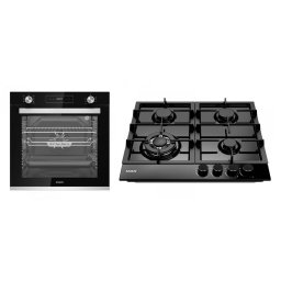 Pachet Samus ONL47 Cuptor incorporabil Samus SCE827GCF, 80 l, 2500 W, 7 Functii, Clasa energetica A, Timer digital, Grill electric, Ventilator, Curatare catalitica, Negru+Plita incorporabila Samus PSG-64SMB1 4 arzatoare pe gaz, 1 arzator triplu, Montata p