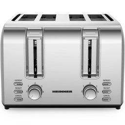 Prajitor de paine Heinner HTP-4S1500SS , 1500w, capacitate 4 felii, 7 niveluri de rumenire, Gri-Argintiu