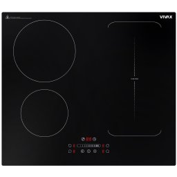 Plita incorporabila Vivax BH-04MFZIN, inductie, 4 zone, functie Boost, sticla securizata, negru, 590x520x62mm, Negru